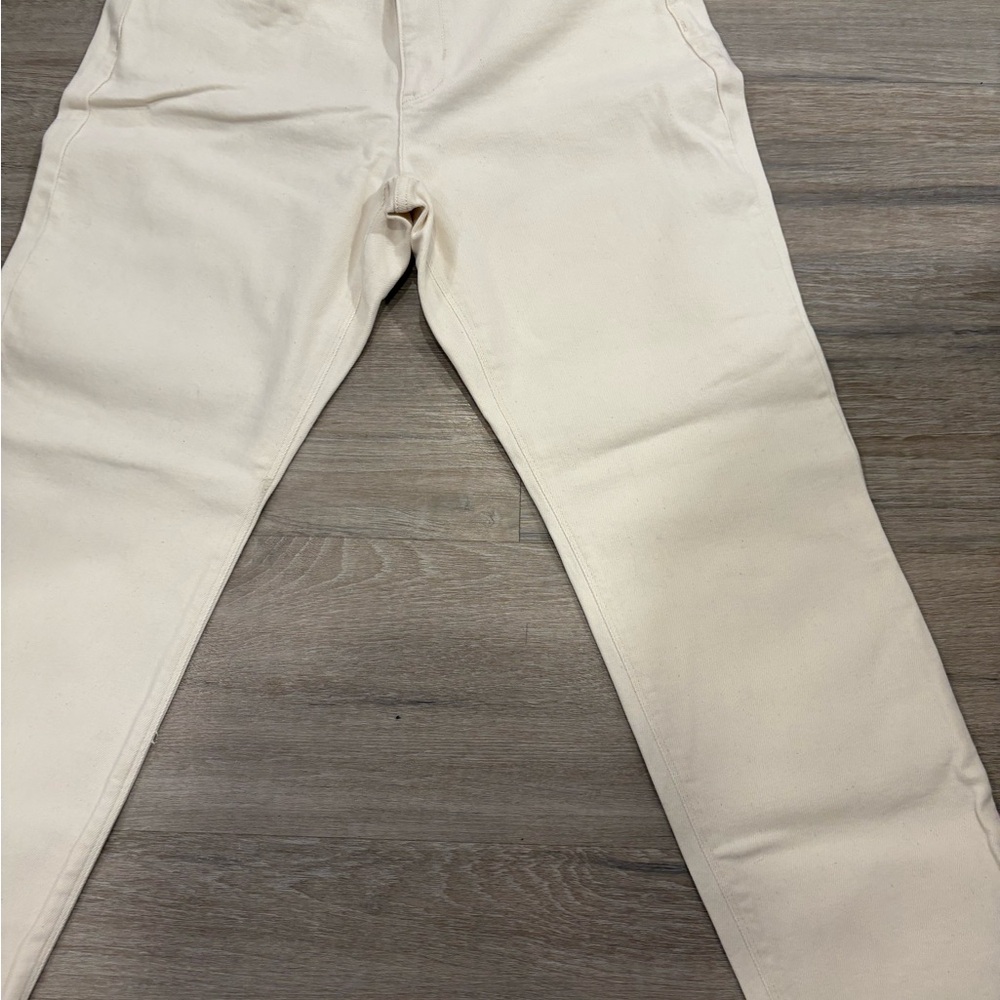 Cream Straight-Leg Pants